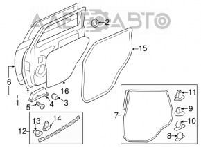 Ușa asamblată spate stânga Mitsubishi Outlander Sport ASX 10- roșu P26, manere