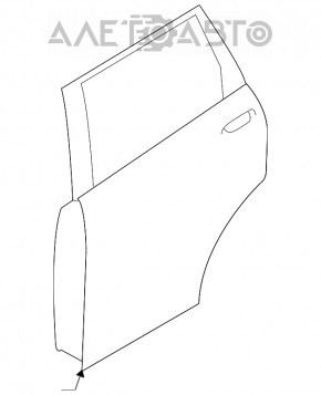 Ușa goală din spatele stânga a unui Mitsubishi Outlander 16-21, model nou, neoriginal