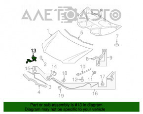 Manerul de deschidere a capotei Subaru B10 Tribeca, complet asamblat