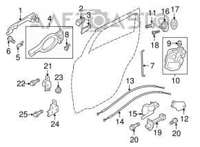 Balama usi sus spate stanga Mitsubishi Outlander 14-21 nou original OEM