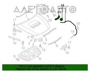 Manerul de deschidere a capotei Subaru Outback 10-14