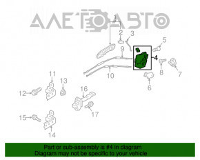 Blocarea ușii din spate dreapta a Mitsubishi Outlander Sport ASX 10-