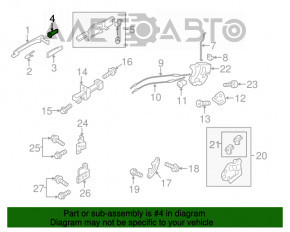 Manerul exterior al manetei din spate stânga Mitsubishi Outlander Sport ASX 10-