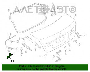 Capacul portbagajului Subaru Legacy 15-19 cu clema de blocare