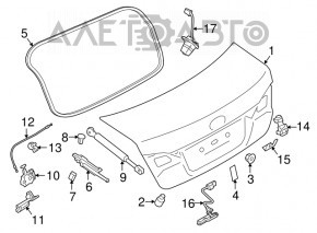 Capacul portbagajului Subaru Legacy 15-19 cu clema de blocare