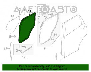 Уплотнитель дверного проема задний левый Mitsubishi Outlander 14-15 дорест