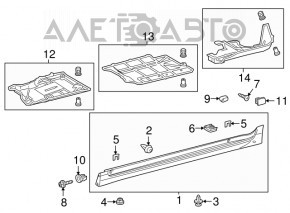 Protecție pentru partea din spate a șasiului stânga pentru Lexus CT200h 11-17