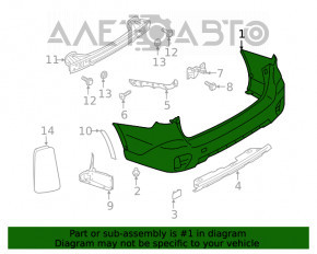 Bara spate goală Subaru Outback 20- argintie + structură, lovituri, zgârieturi