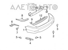 Absorbantul de bara spate pentru Subaru B10 Tribeca 08-14 nu are ghidaj