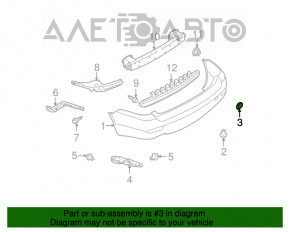 Capacul carligului de tractare pentru bara spate a Subaru B10 Tribeca 08-14 structura