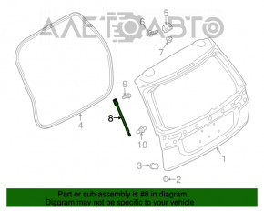 Amortizorul ușii portbagajului dreapta Mitsubishi Outlander 16-21 restituire