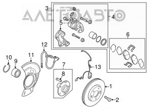 Suportul frontal stânga Hyundai Veloster 12-17