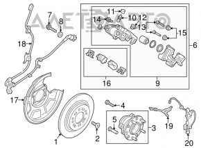 Capac disc de frână spate stânga Hyundai Sonata 15-19