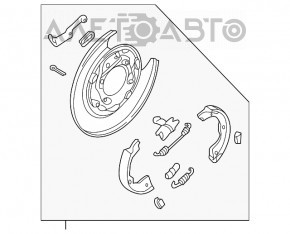 Disc de sprijin pentru frâna de parcare stânga Hyundai Santa FE Sport 13-18 AWD