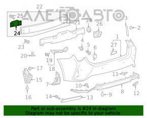 Colțul amplificatorului de bara spate stânga pentru Lexus IS 14-20