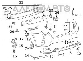 Colțul amplificatorului de bara spate stânga pentru Lexus IS 14-20