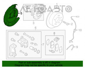 Capacul discului de frână din spate, stânga, Hyundai Elantra UD 11-16