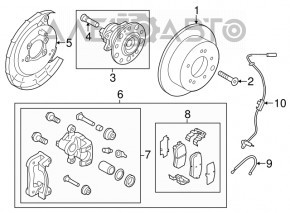 Capacul discului de frână din spate, stânga, Hyundai Elantra UD 11-16