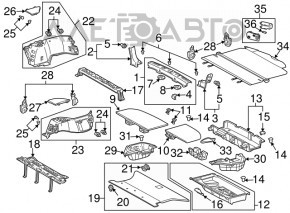 Защелка задней полки багажника левая Lexus RX300 RX330 RX350 RX400h 04-09