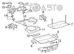 Capac portbagaj dreapta pentru Lexus NX200t NX300 NX300h 15-21, negru