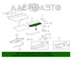 Capacul portbagajului din spate al Toyota Highlander 08-13 negru