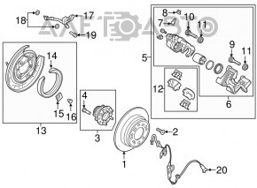 Placă de frână spate stânga Hyundai Sonata 11-15 285/10mm ruginită.