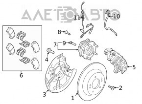 Placă de frână spate dreapta Hyundai Elantra UD 11-16 262/10 ruginită.