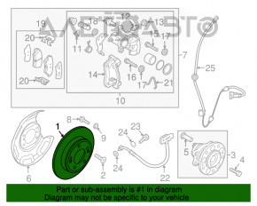 Placă de frână spate stânga Kia Niro 17-22 HEV, PHEV 260/10mm ruginită.