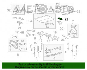 Capacul buzunarului portbagajului dreapta Lexus RX350 RX450h 10-15 gri.