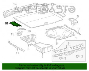 Пол багажника левый Lexus RX350 RX450h 16-22 черный