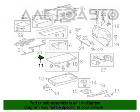 Capacul portbagajului din dreapta Toyota Prius 30 10-15 gri, tip 1, pentru curățare.