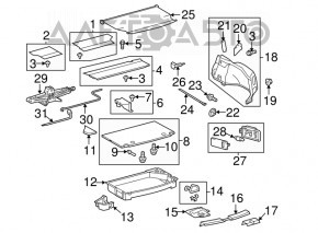 Capacul cutiei portbagajului dreapta Toyota Prius 30 10-15 gri tip 1