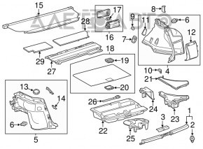 Capacul portbagajului din dreapta pentru Lexus CT200h 11-17