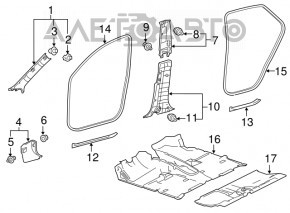 Acoperirea podelei din față pentru Lexus NX200t NX300 15-21 Base, neagră