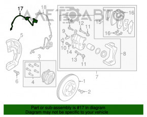 Furtunul de frână din față dreapta pentru Hyundai Tucson 16-17