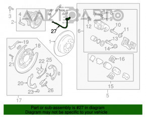 Furtun de frână spate stânga Hyundai Santa FE Sport 13-18 FWD