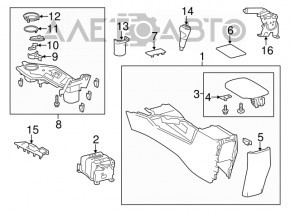 Накладка центральной консоли с подстаканниками Toyota Rav4 13-15 черная