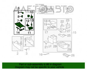 Decorație consola centrală cu suport pentru pahare Toyota Highlander 11-13 lemn de culoare închisă, închidere ruptă