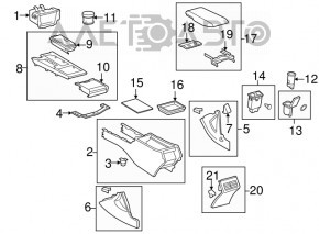 Suportul de pahare Toyota Camry v40 sub copac, uzat