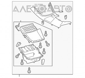 Capacul consolei centrale Toyota Avalon 13-18 negru, cu control al modurilor de conducere.