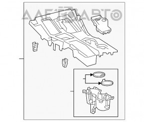 Capacul consolei centrale cu suporturi pentru pahare pentru Lexus NX300 NX300h 18-21