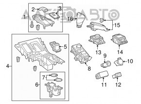 Capacul consolei centrale cu suporturi pentru pahare pentru Lexus NX300 NX300h 18-21