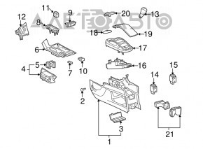 Нижнее основание консоли Lexus RX350 RX450h 10-15 сер