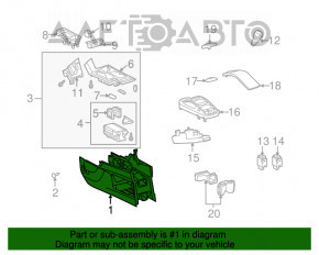 Нижнее основание консоли Lexus RX350 RX450h 10-15 черное