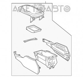 Консоль центральная подлокотник Lexus GS300 GS350 GS430 GS450h 06-07 кожа черная