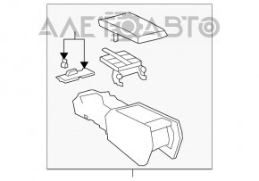 Consola centrală cu cotieră pentru Lexus LS460 LS600h 07-09, neagră.