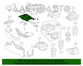 Capacul consolei centrale Toyota Highlander 20-22 din lemn