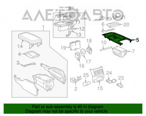 Capacul consolei centrale cu suporturi pentru pahare Lexus GS300 GS350 GS430 GS450h 06-07, lemn roșu, zgârieturi, uzură, fără capac.