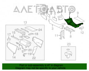 Capacul consolei centrale Toyota Prius 30 10-15 negru