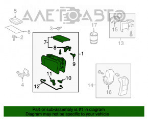 Consola centrală cu cotieră pentru Toyota Prius 2004-2009, material textil bej, zgâriată, necesită curățare